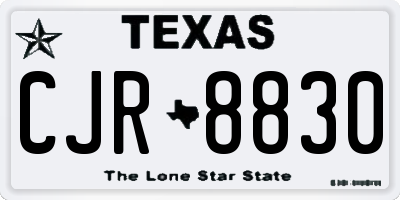 TX license plate CJR8830