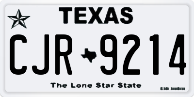 TX license plate CJR9214