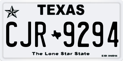 TX license plate CJR9294