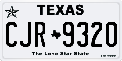 TX license plate CJR9320
