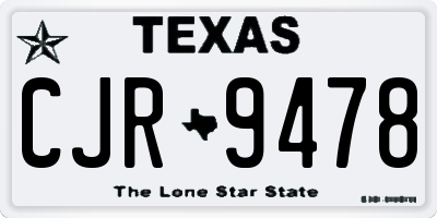 TX license plate CJR9478