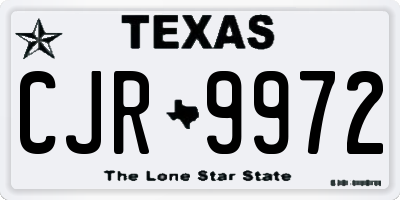 TX license plate CJR9972