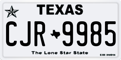 TX license plate CJR9985