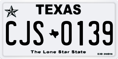 TX license plate CJS0139