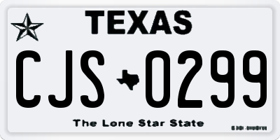 TX license plate CJS0299