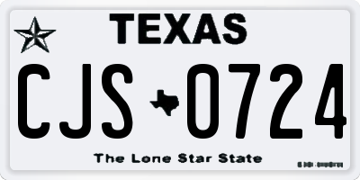TX license plate CJS0724