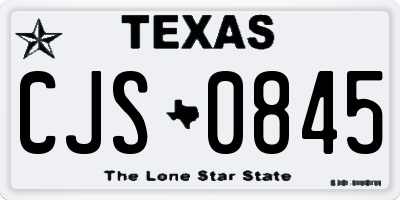 TX license plate CJS0845