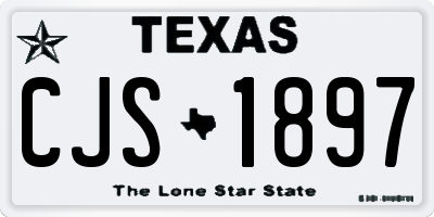 TX license plate CJS1897