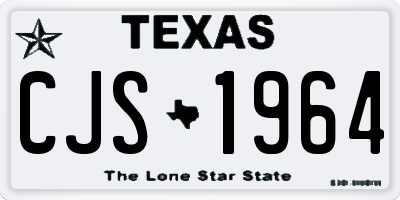 TX license plate CJS1964