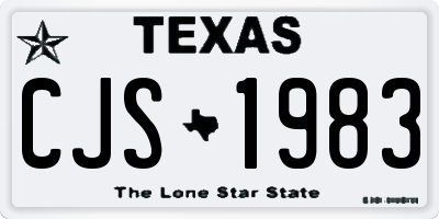 TX license plate CJS1983