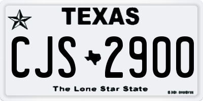 TX license plate CJS2900