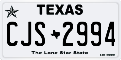 TX license plate CJS2994