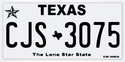 TX license plate CJS3075