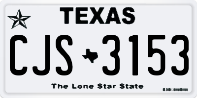 TX license plate CJS3153