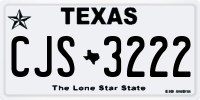 TX license plate CJS3222