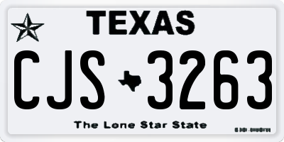 TX license plate CJS3263