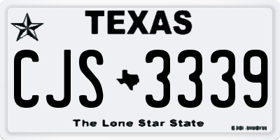 TX license plate CJS3339