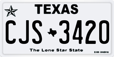 TX license plate CJS3420
