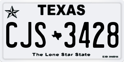 TX license plate CJS3428