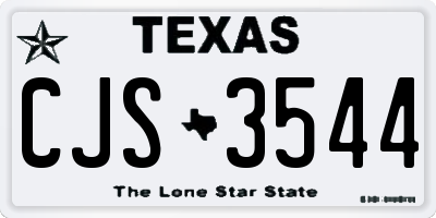 TX license plate CJS3544