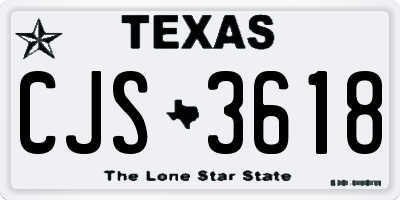 TX license plate CJS3618