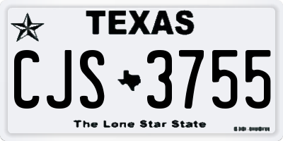 TX license plate CJS3755