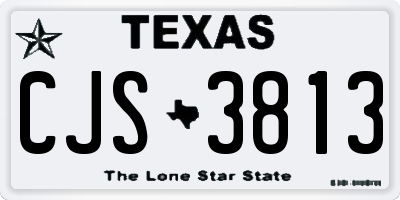 TX license plate CJS3813