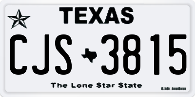 TX license plate CJS3815