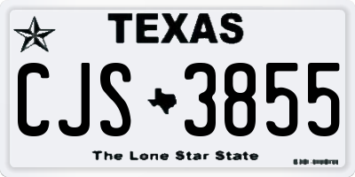 TX license plate CJS3855