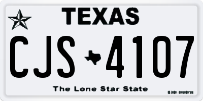 TX license plate CJS4107