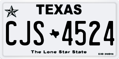 TX license plate CJS4524