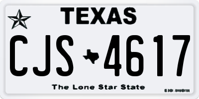 TX license plate CJS4617