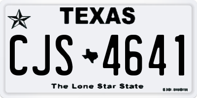 TX license plate CJS4641