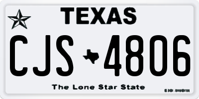 TX license plate CJS4806