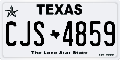 TX license plate CJS4859
