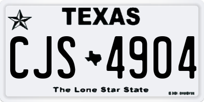 TX license plate CJS4904