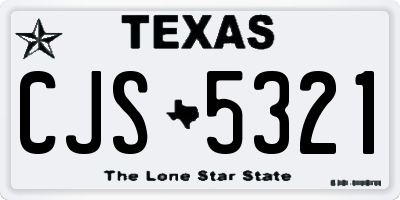 TX license plate CJS5321