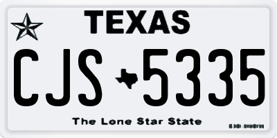 TX license plate CJS5335