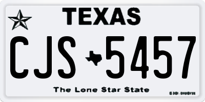 TX license plate CJS5457