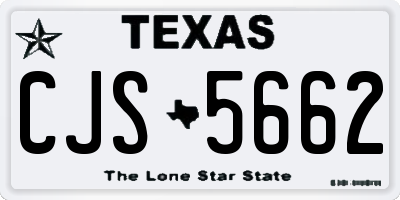 TX license plate CJS5662