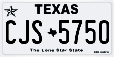 TX license plate CJS5750