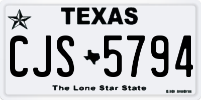 TX license plate CJS5794