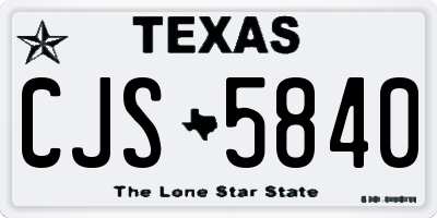 TX license plate CJS5840