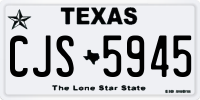 TX license plate CJS5945