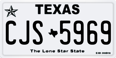 TX license plate CJS5969