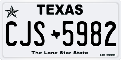 TX license plate CJS5982