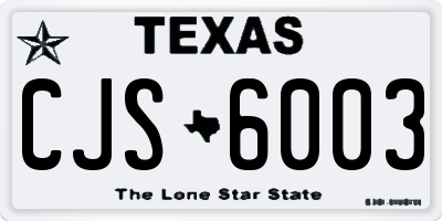 TX license plate CJS6003