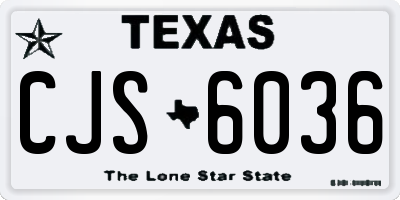 TX license plate CJS6036