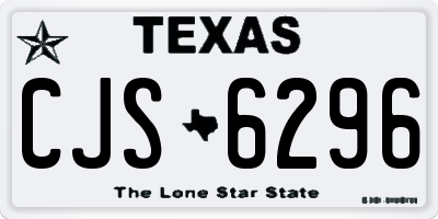 TX license plate CJS6296