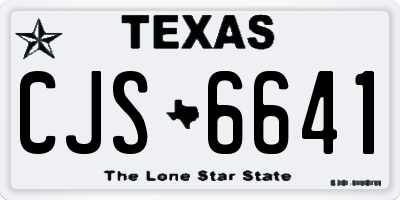 TX license plate CJS6641